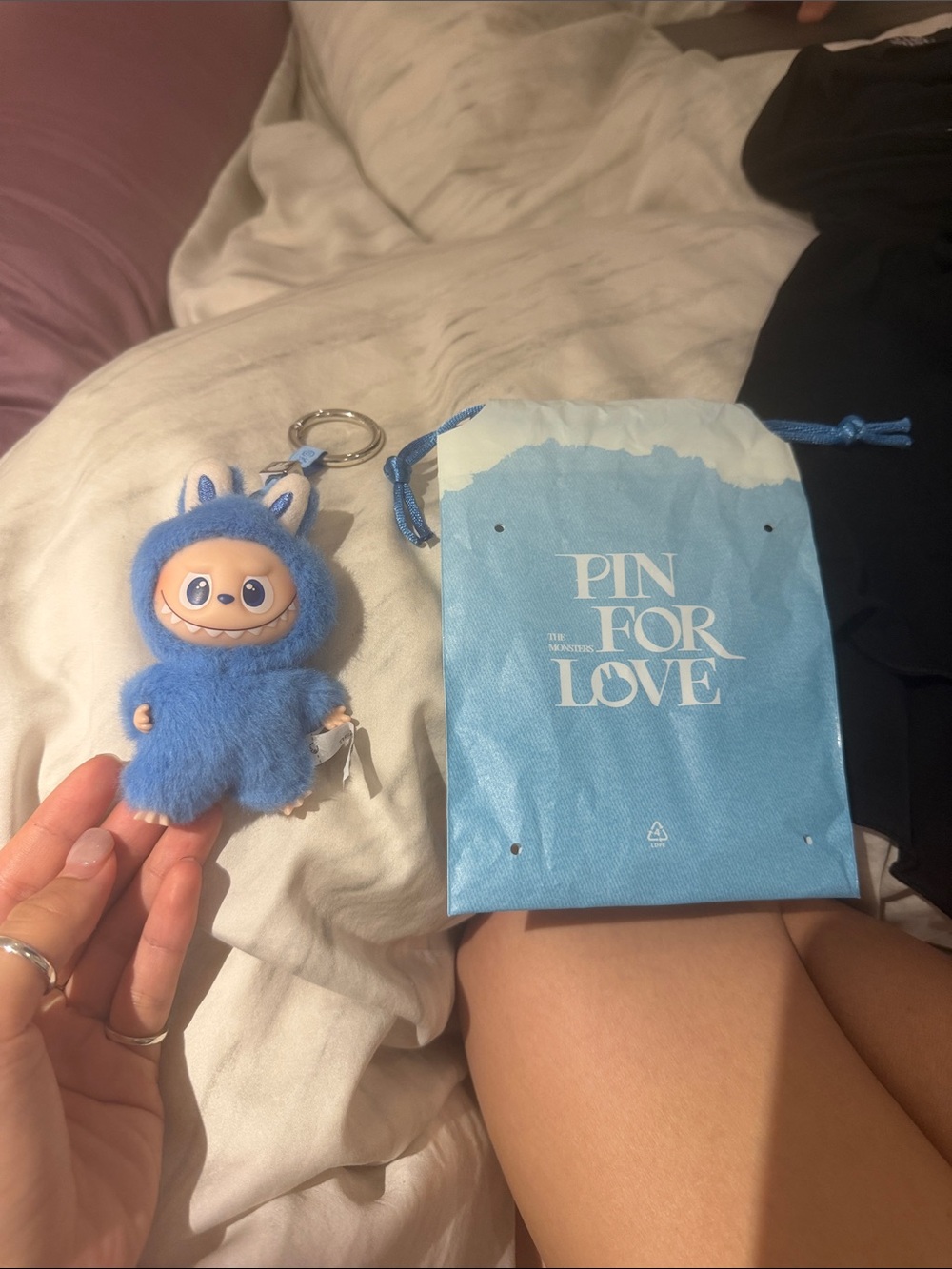 Confirmed O PIN FOR LOVE Blue Plush Keychain